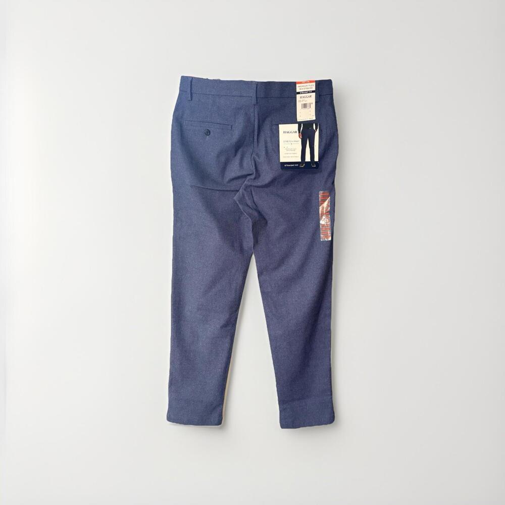 Haggar Stretch Pant 273430 Navy Premium Flex Waistband 32w X 32L - Picture 5 of 6